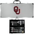 Oklahoma Sooners 8 pc Stainless Steel BBQ Set w/Metal Case
